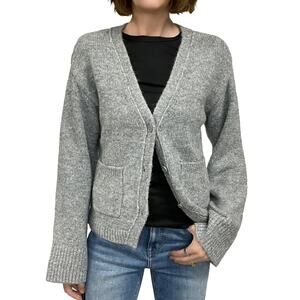 Steve Madden Odelia Cardigan Sz S New $89 Heather Grey Acrylic Blend Sweater
